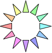 Triangles arranged in a circle